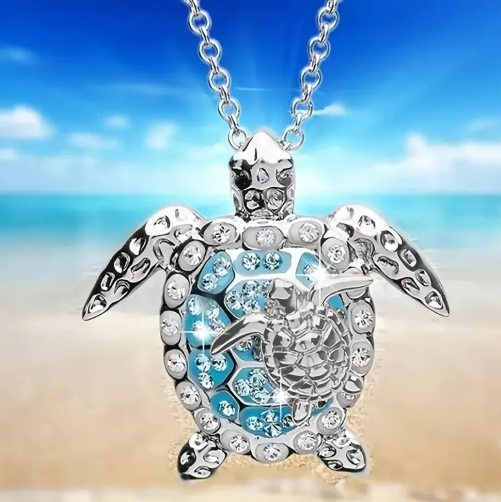 NEW Silver Turtle Pendant Necklace